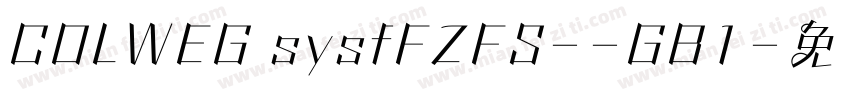 COLWEG sysfFZFS--GB1字体转换